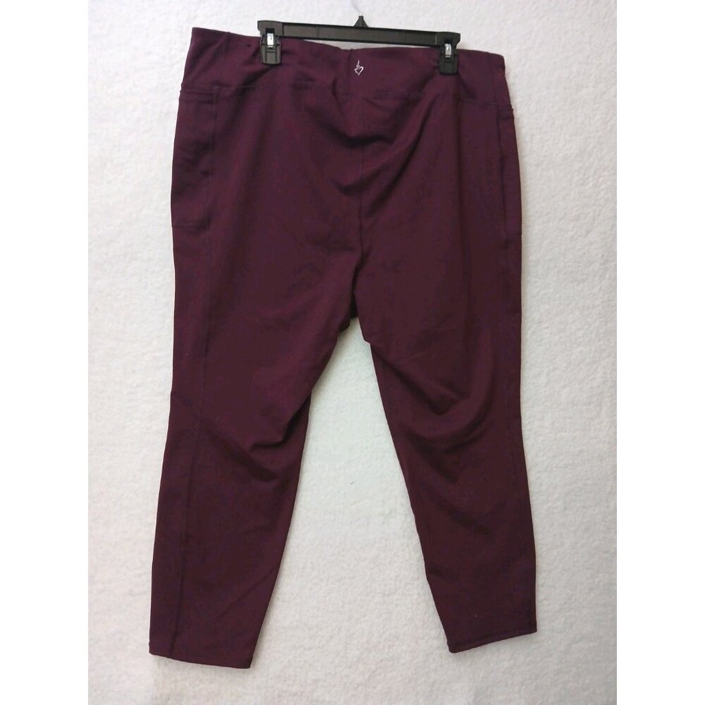 Torrid Active Size 3 / 3X Womens Leggings Burgundy Side Pockets High Waist, EUC! - Picture 3 of 8